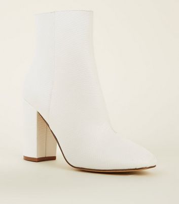 bottines à talons blanches