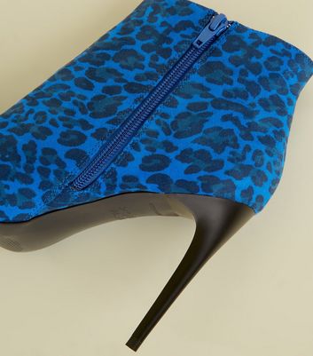 blue leopard print boots