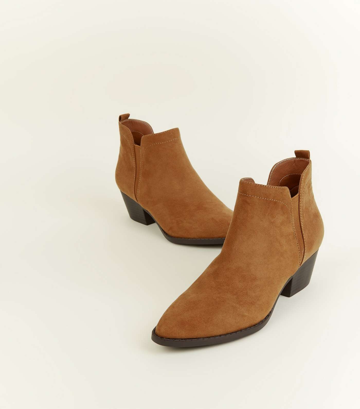 Tan Pointed Western Chelsea Boots Image 3