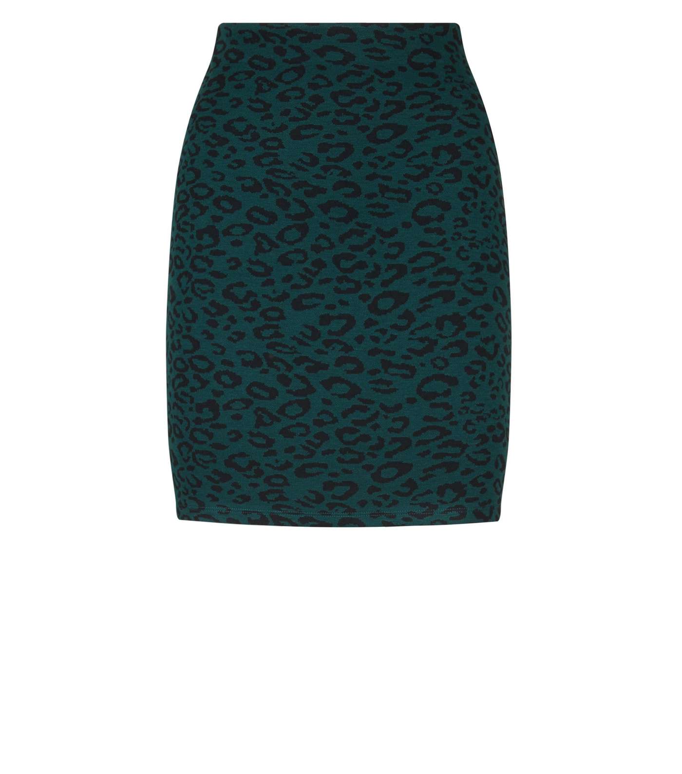 Dark Green Leopard Print Tube Skirt Image 4