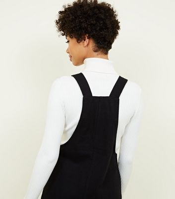 Black zip clearance up pinafore dress