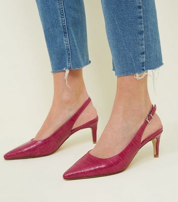pink slingback kitten heels