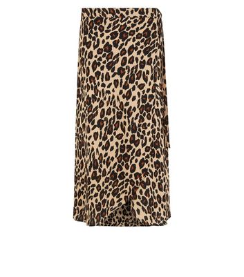new look leopard wrap skirt