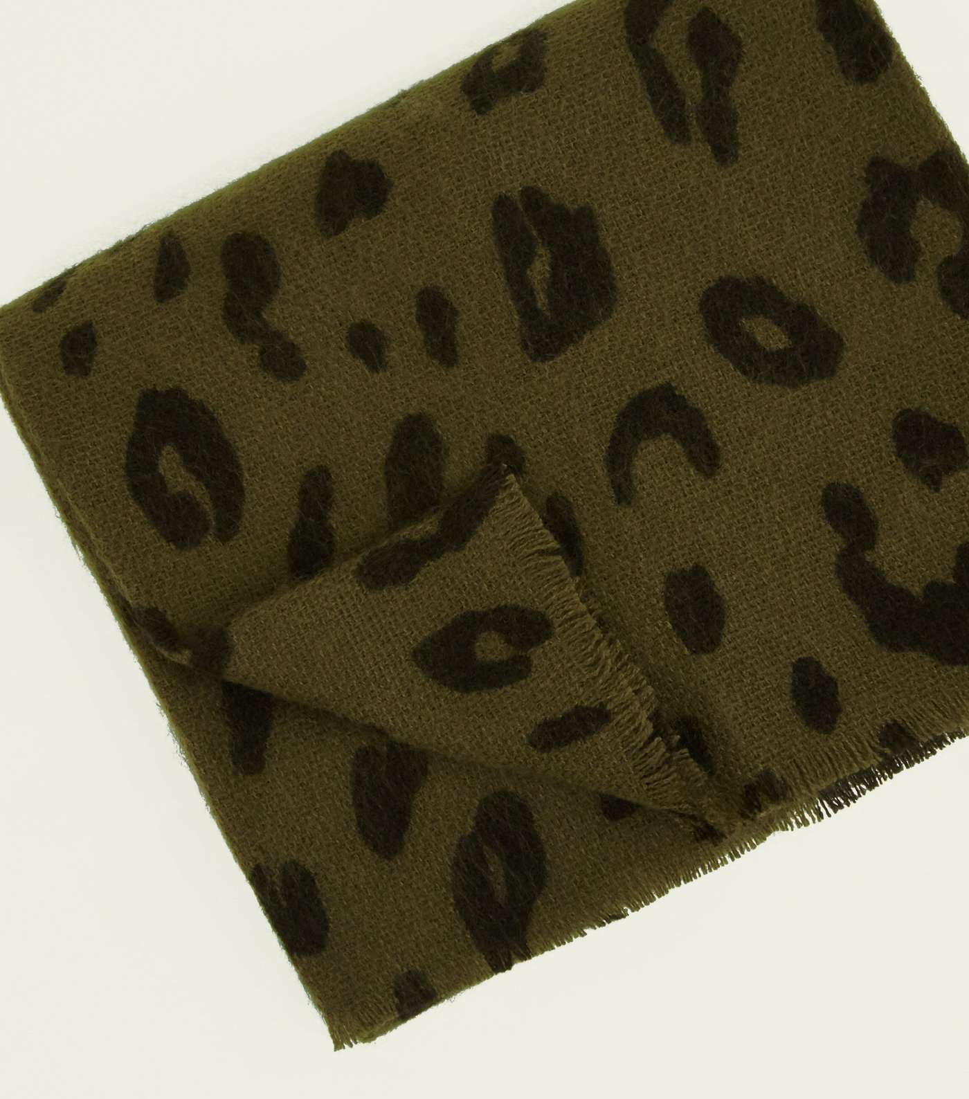 Khaki Leopard Print Scarf  Image 3