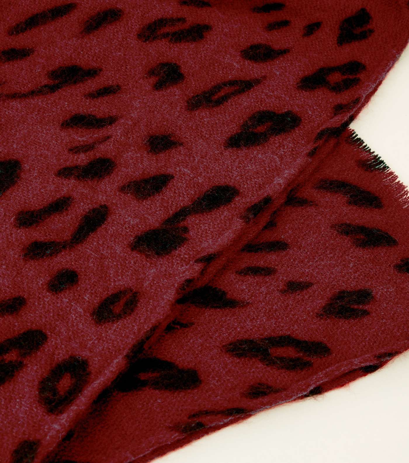Burgundy Leopard Print Scarf  Image 3