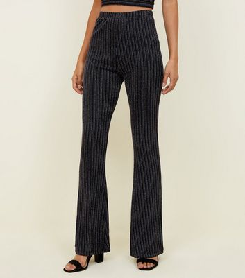 black trousers with glitter stripe