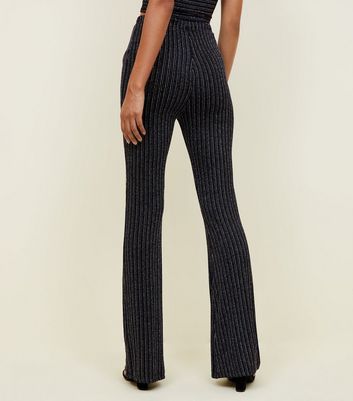 black trousers with glitter stripe
