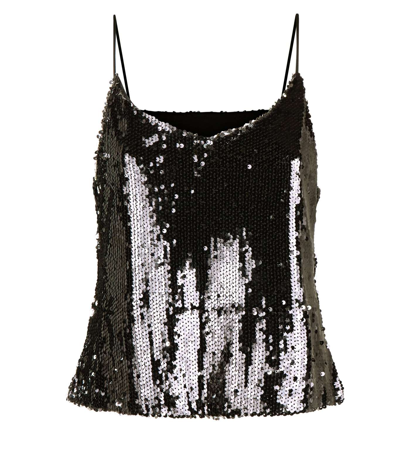 QED Black Sequin Strappy Top Image 4