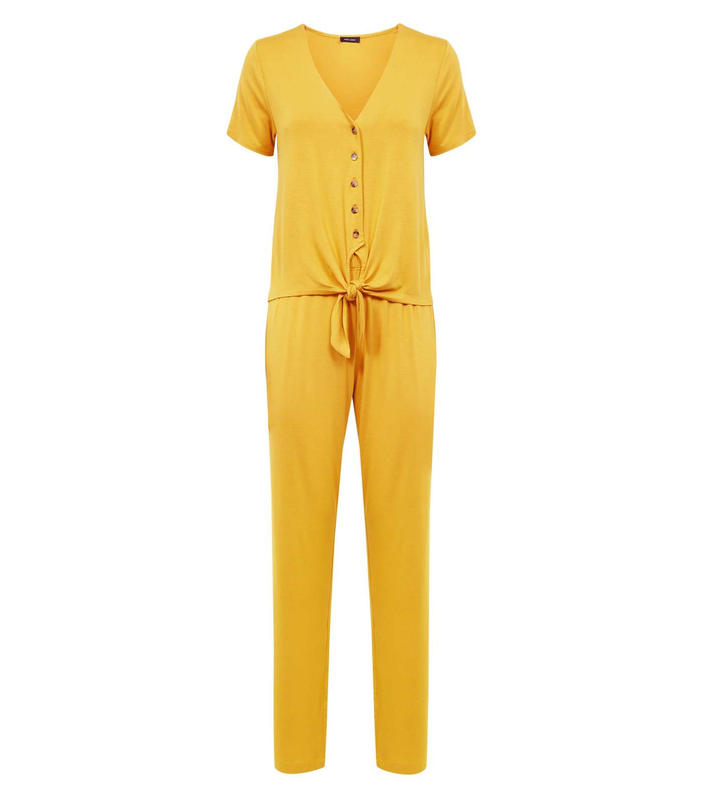 Mustard Button Front Joggers Pyjama Set  Image 3