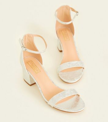 new look shimmer block heel sandal