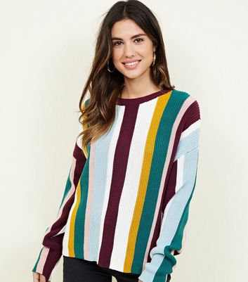 Multicoloured Vertical Stripe Jumper | New Look