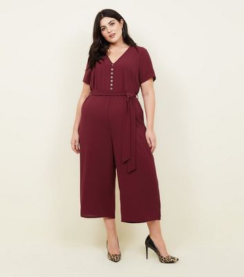 burgundy jumpsuit new look