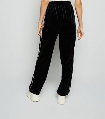 wide leg black joggers