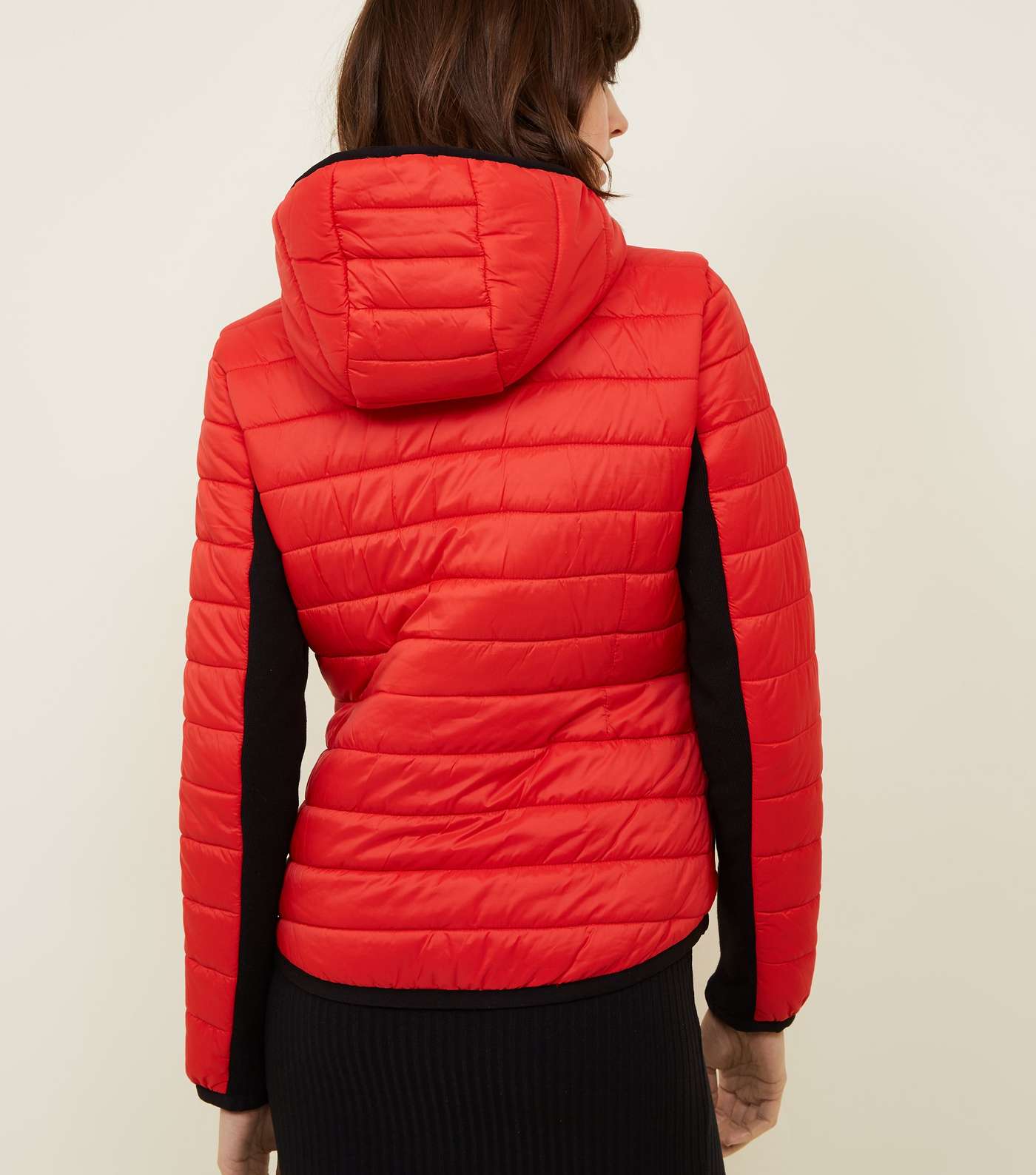 Red Hooded Lightweight Puffer Jacket  Image 3