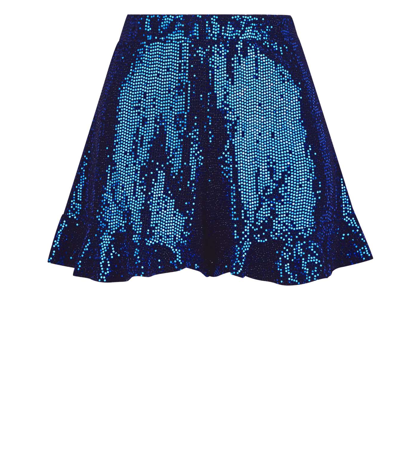 Bright Blue Sequin Frill Hem Shorts Image 4