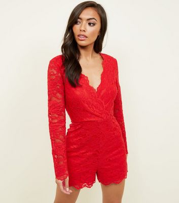 Red playsuit new look Clearance