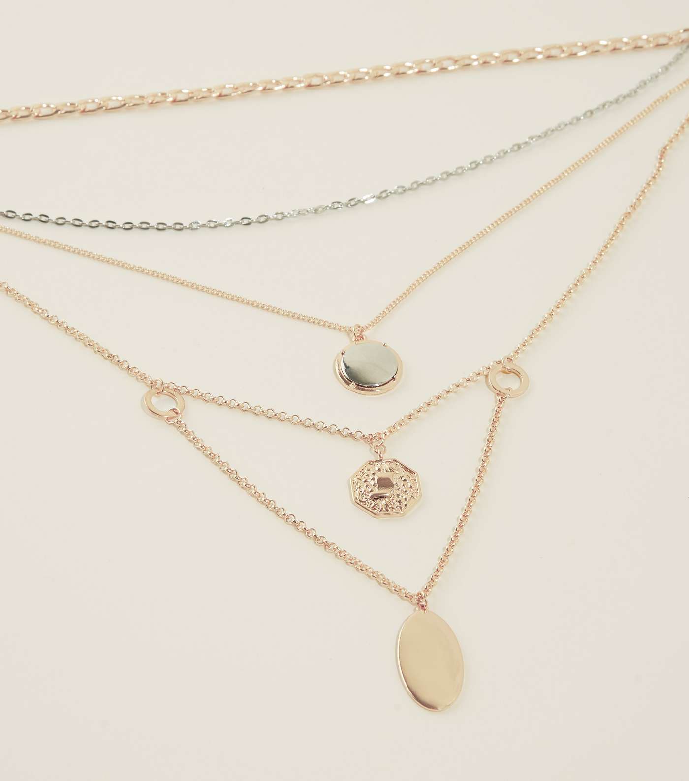 Gold Layered Chain Charm Necklace