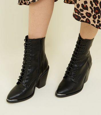lace up heeled ankle boots