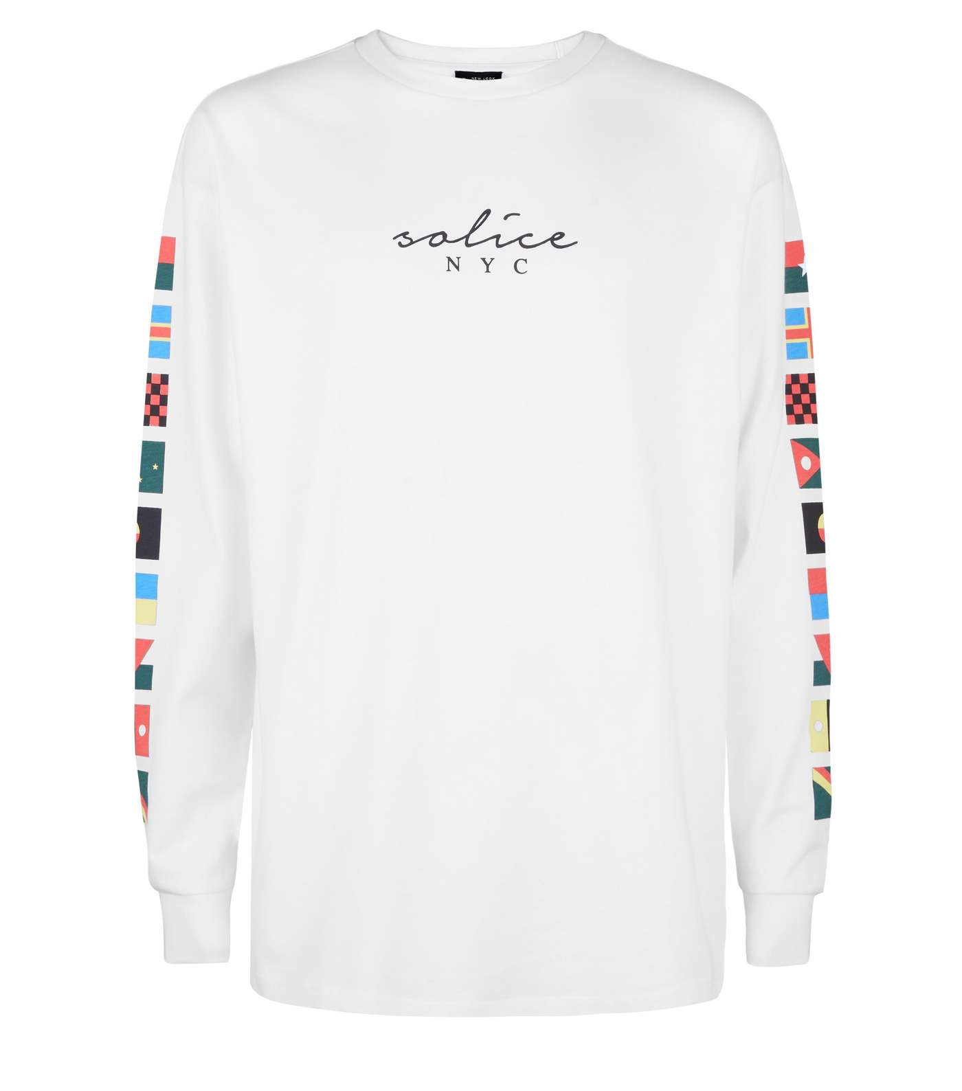 White Long Sleeve Solice NYC Logo T-Shirt Image 4