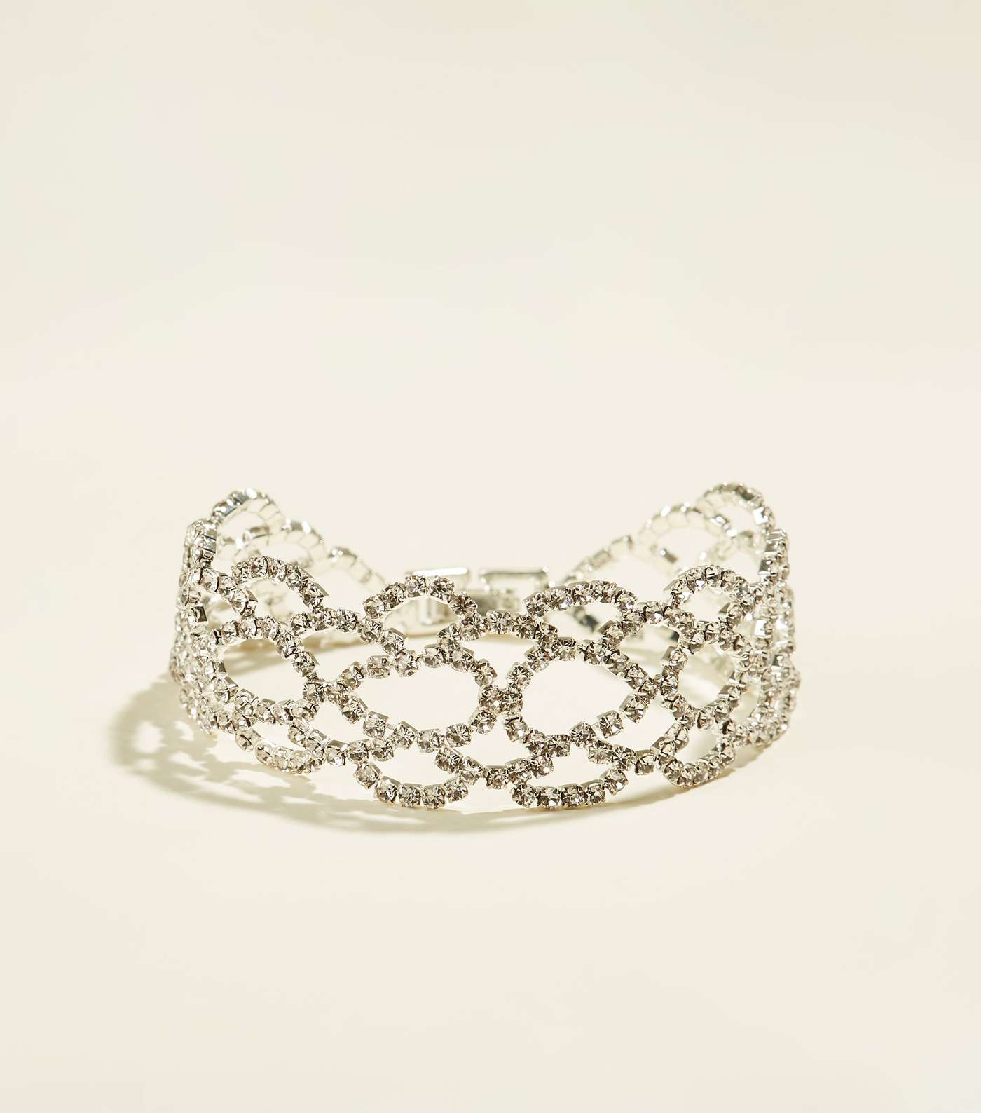 Silver Premium Diamanté Lattice Bracelet