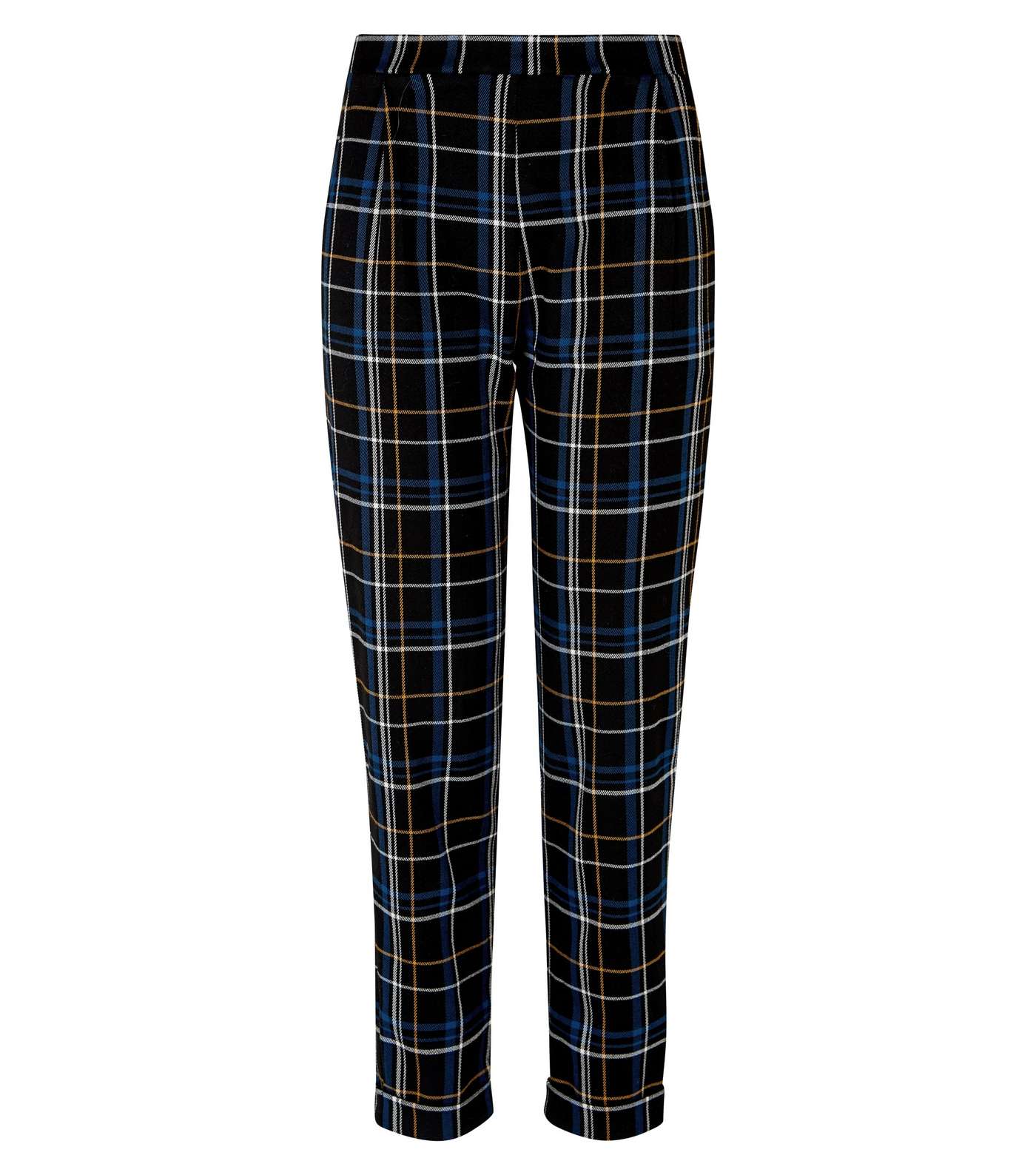 Girls Black Check Pull On Trousers  Image 4