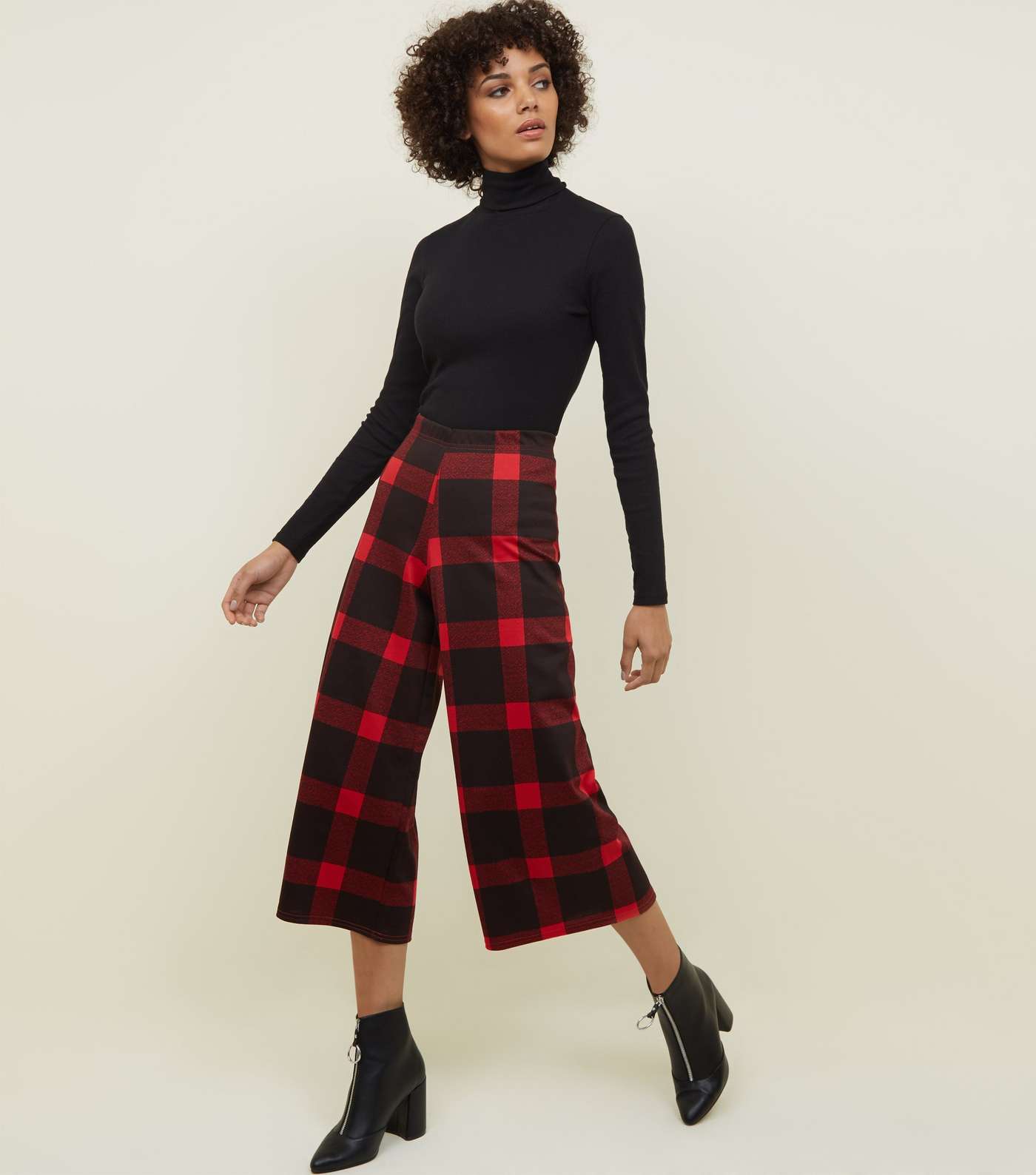 Innocence Red Check Culotte Trousers