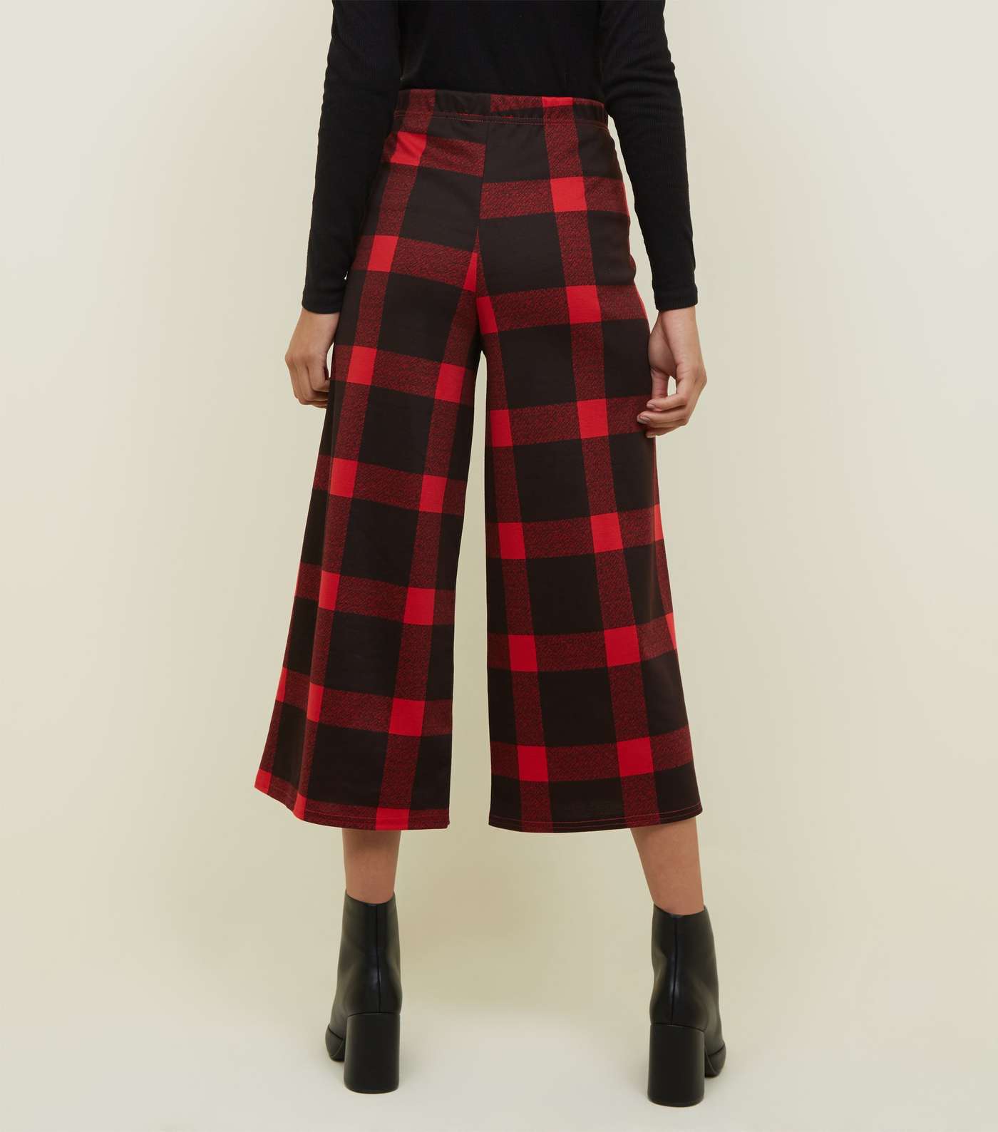 Innocence Red Check Culotte Trousers Image 3