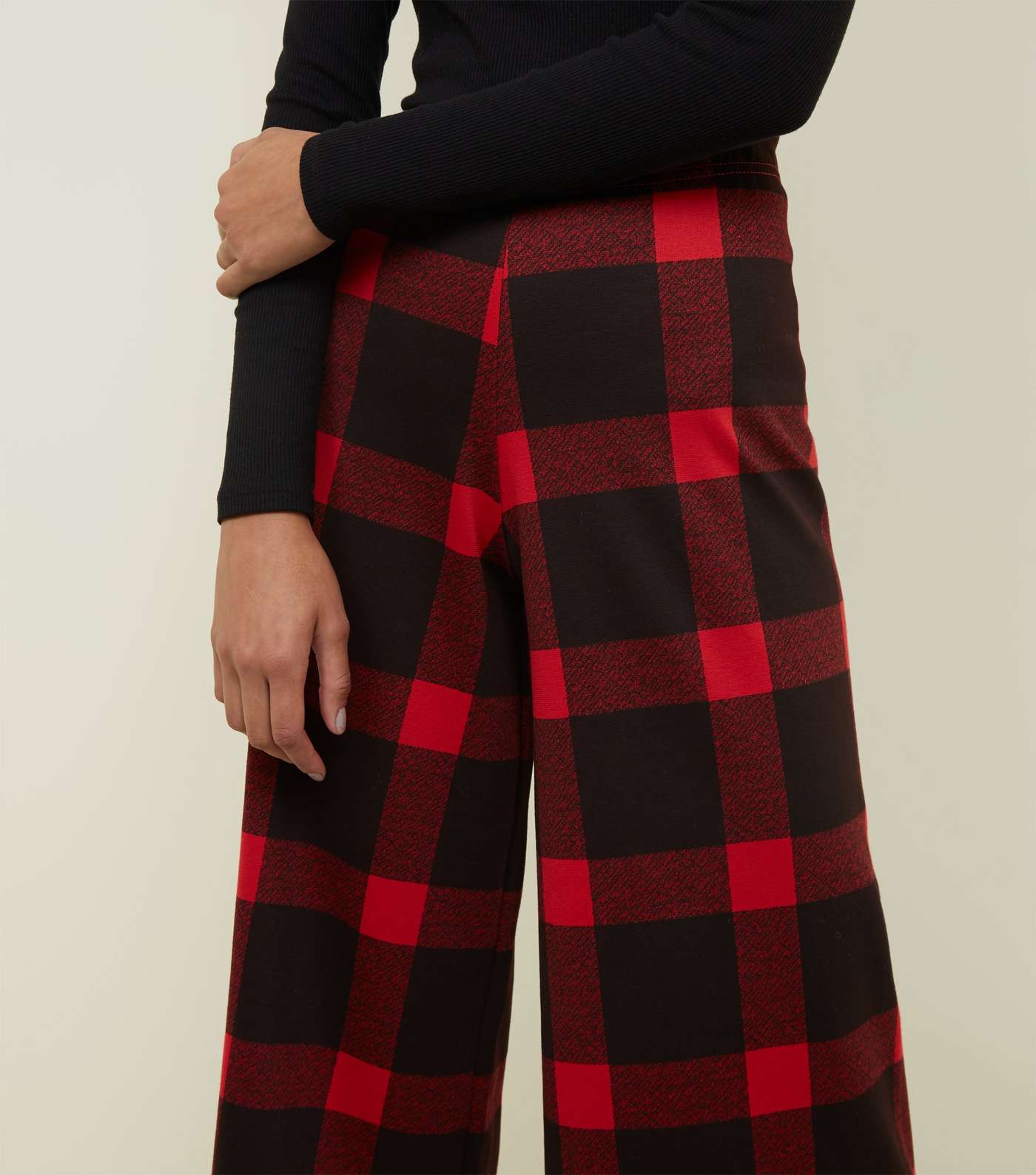Innocence Red Check Culotte Trousers Image 5