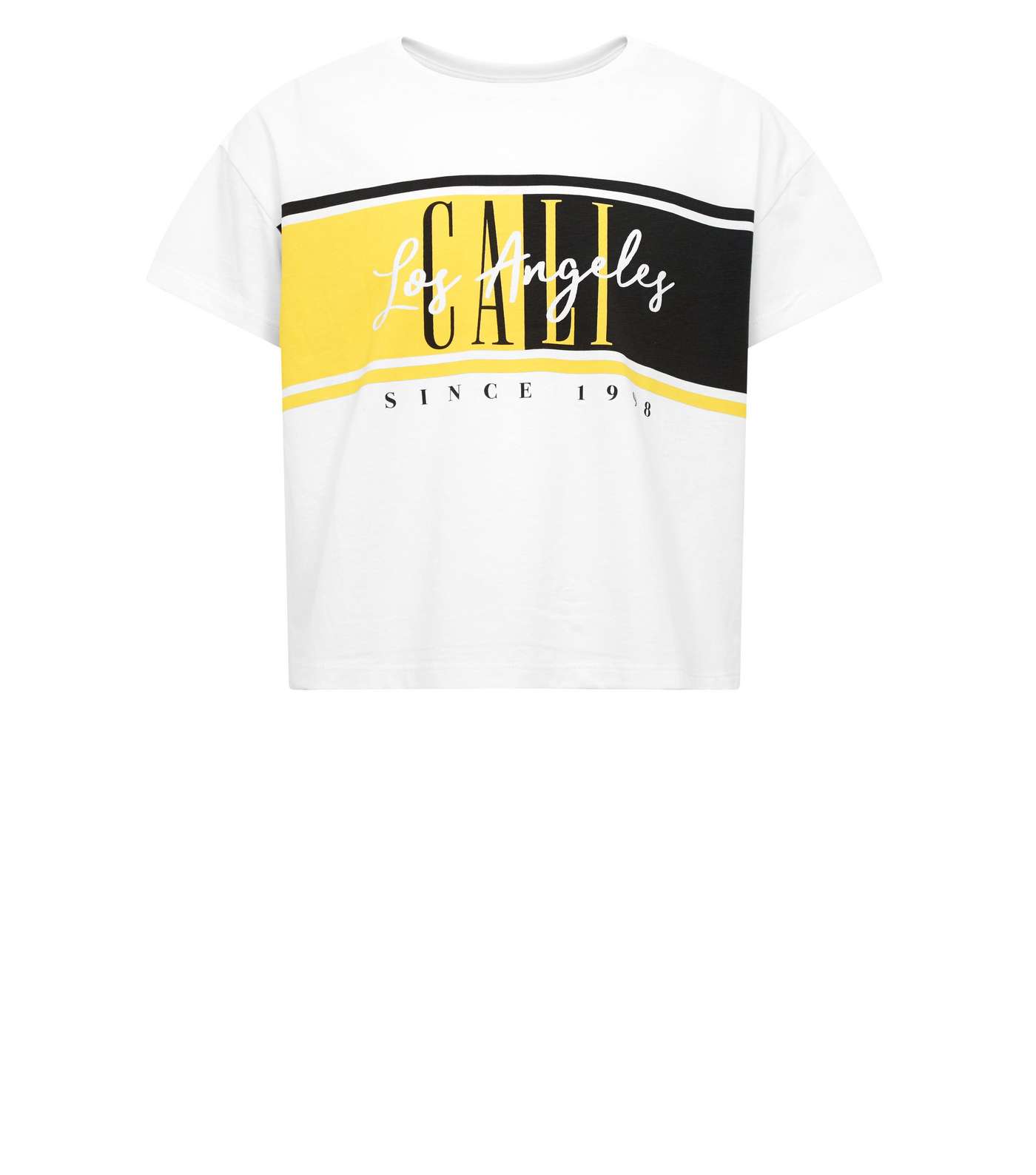 White LA California Colour Block T-Shirt Image 4