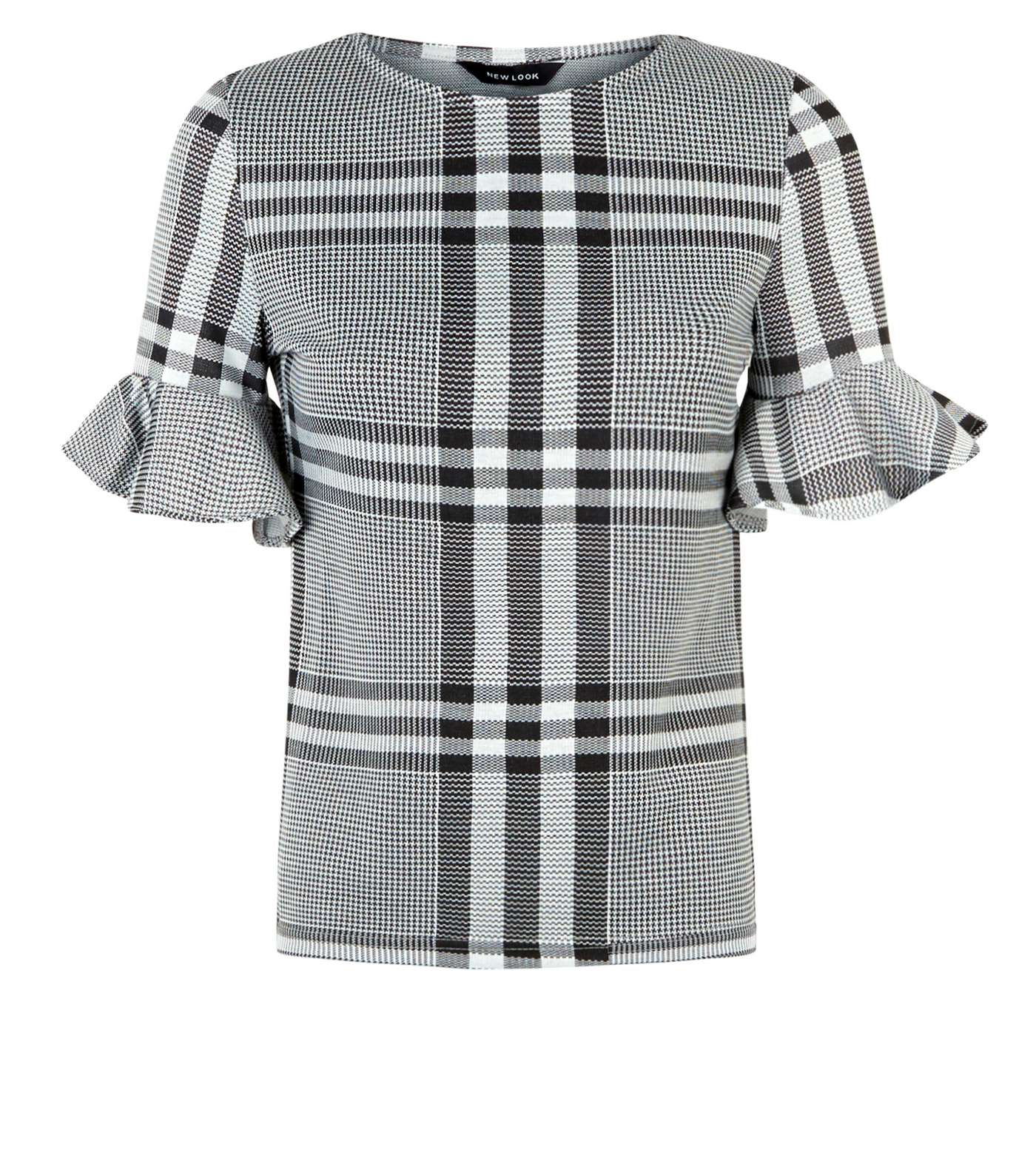 Black Check Bell Sleeve T-Shirt Image 4