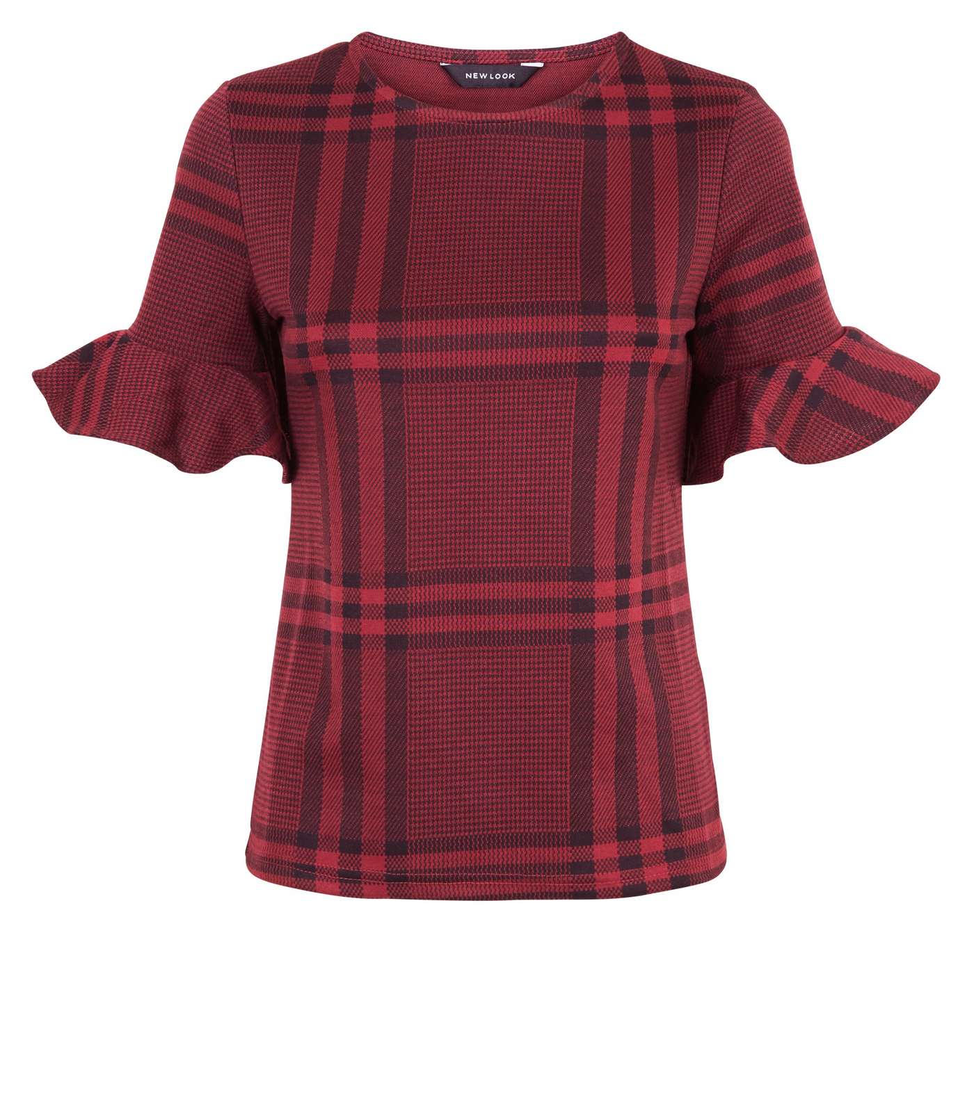 Red Check Bell Sleeve T-Shirt Image 4