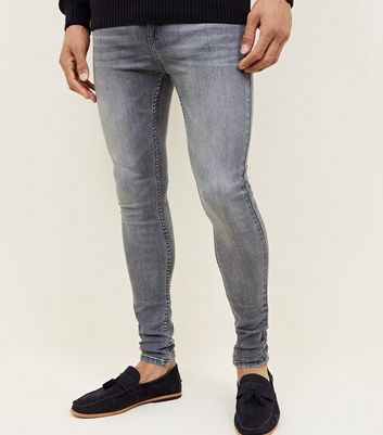 mens grey spray on skinny jeans