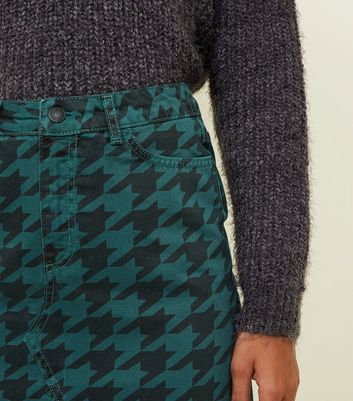 dark green denim skirt