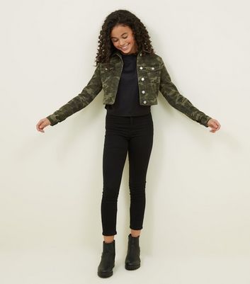 black camo denim jacket