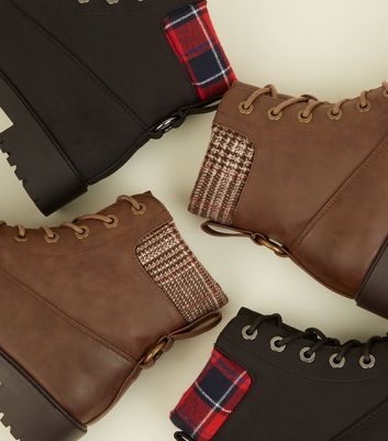 tartan boots new look