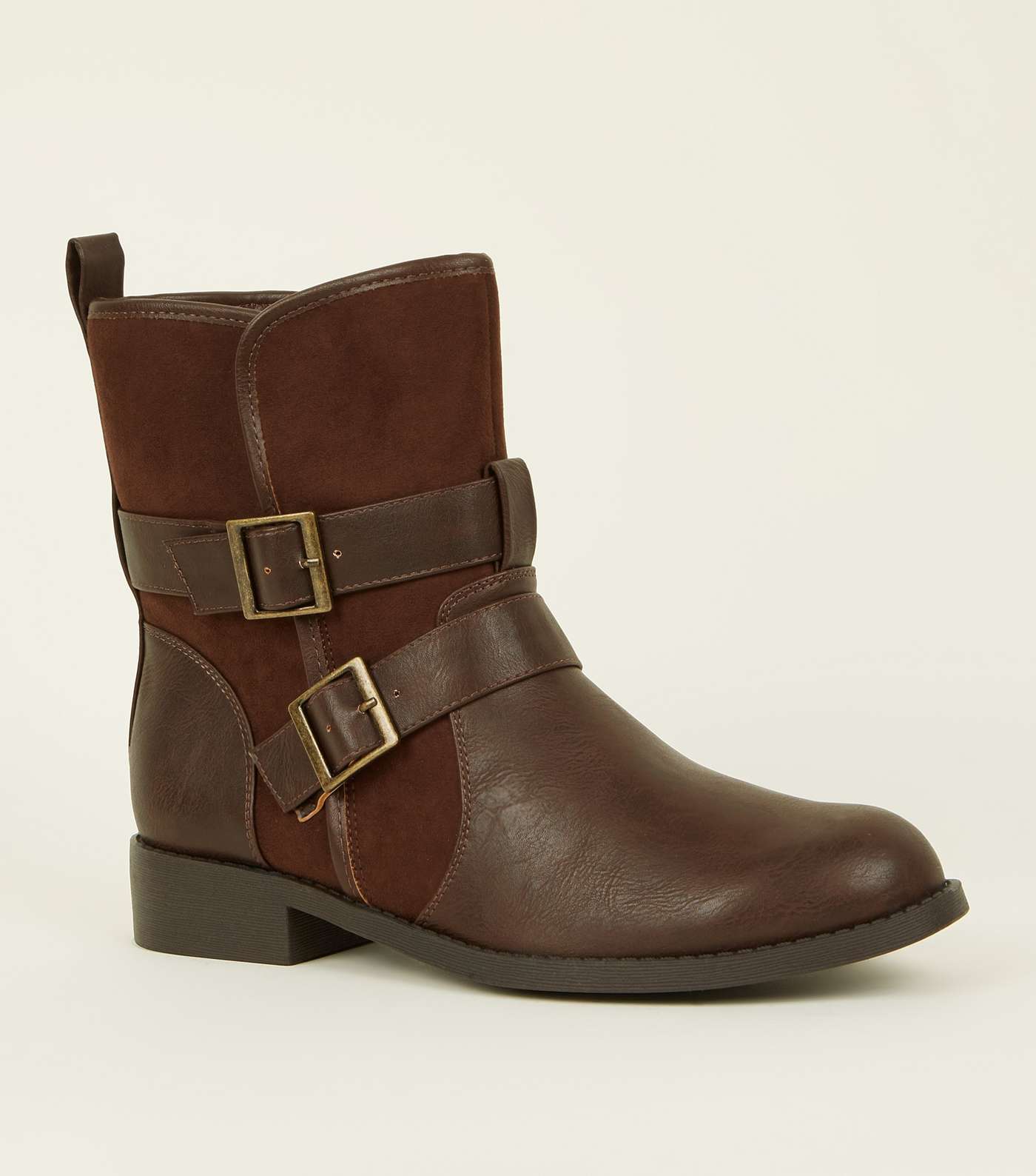Brown Borg Lined Biker Boots 