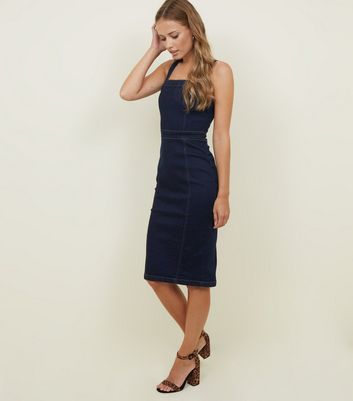 new look denim dress midi