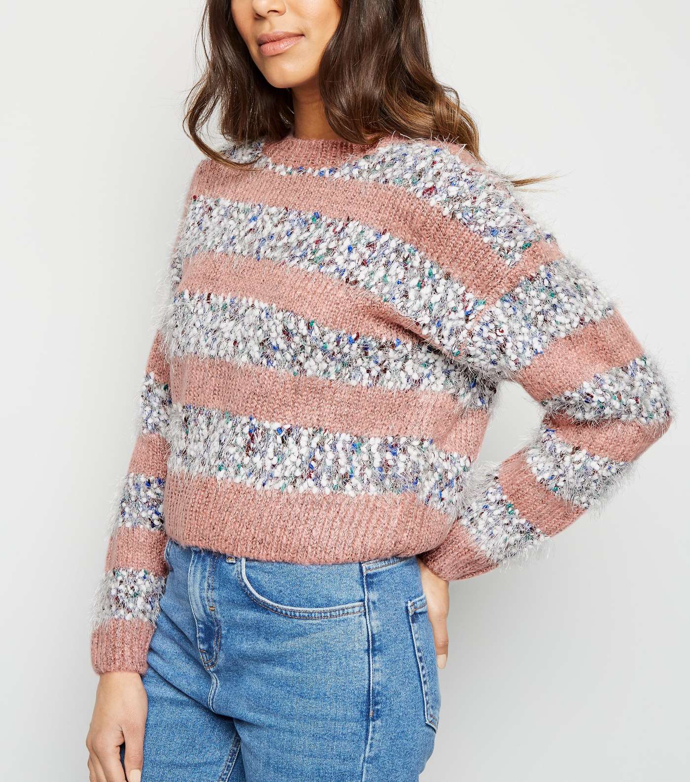 Pink Nep Stripe Knitted Jumper 
