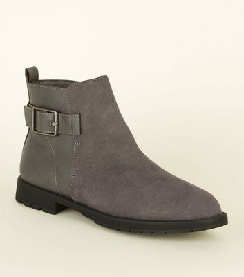 Grey flat ankle boots uk best sale