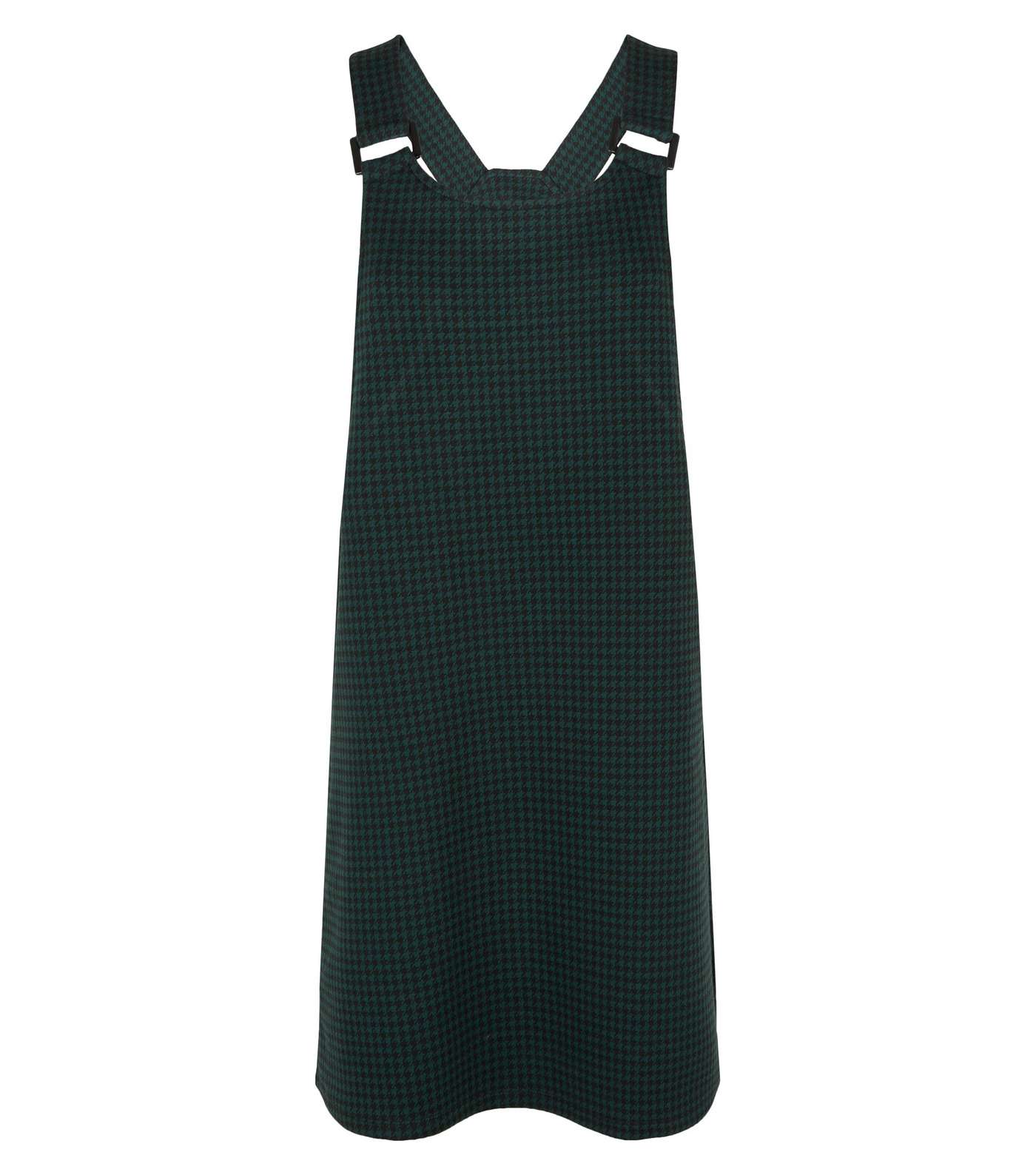 Green Houndstooth Check Jersey Pinafore Dress Image 4