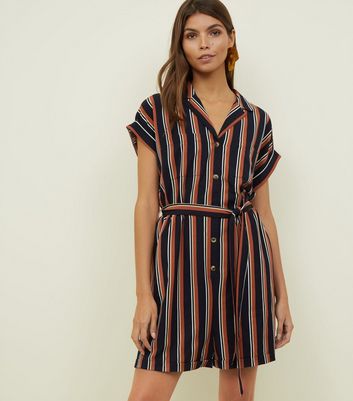 navy stripe playsuit