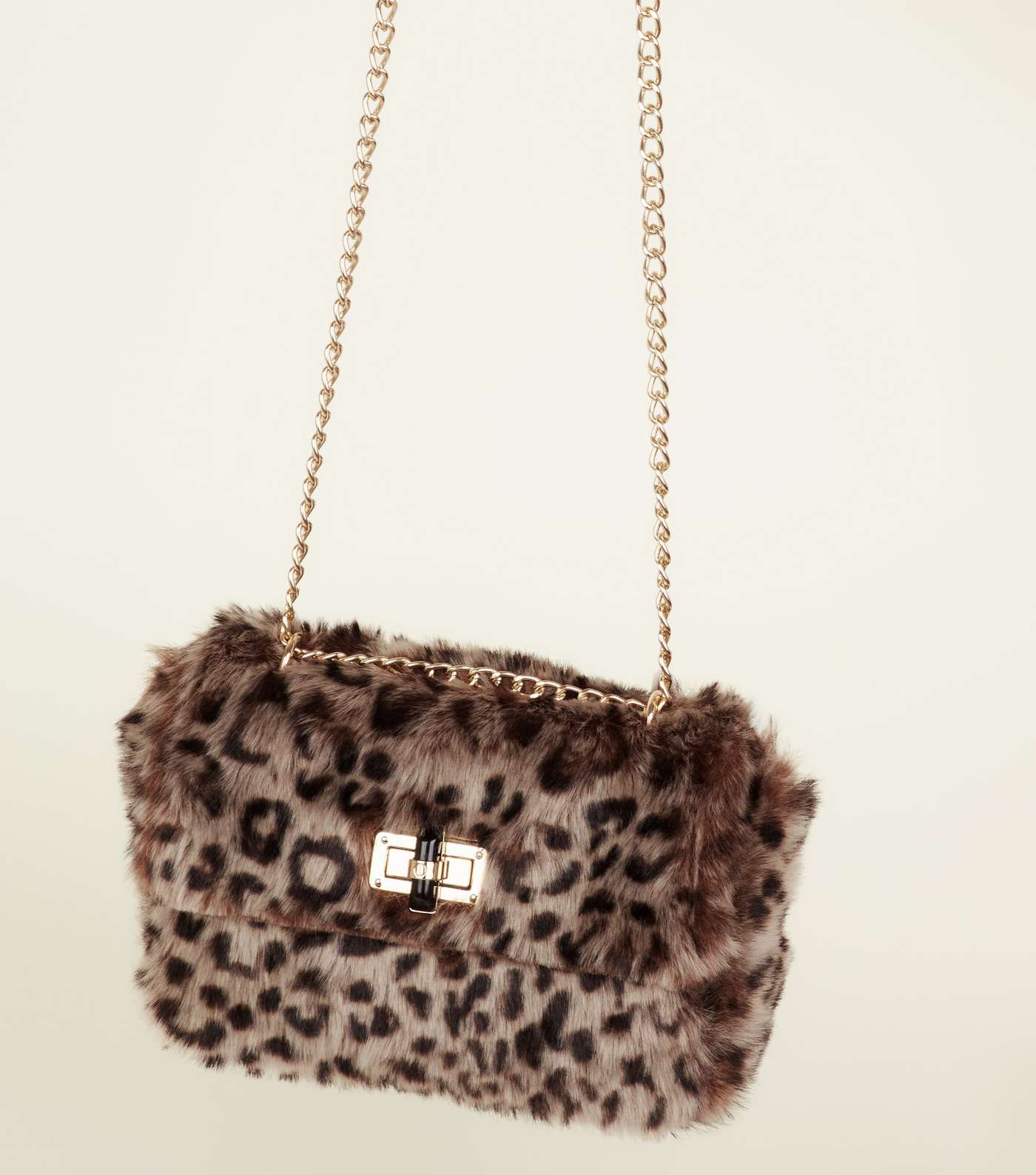 Brown Leopard Print Faux Fur Cross Body Bag  Image 3
