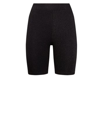 black glitter cycling shorts