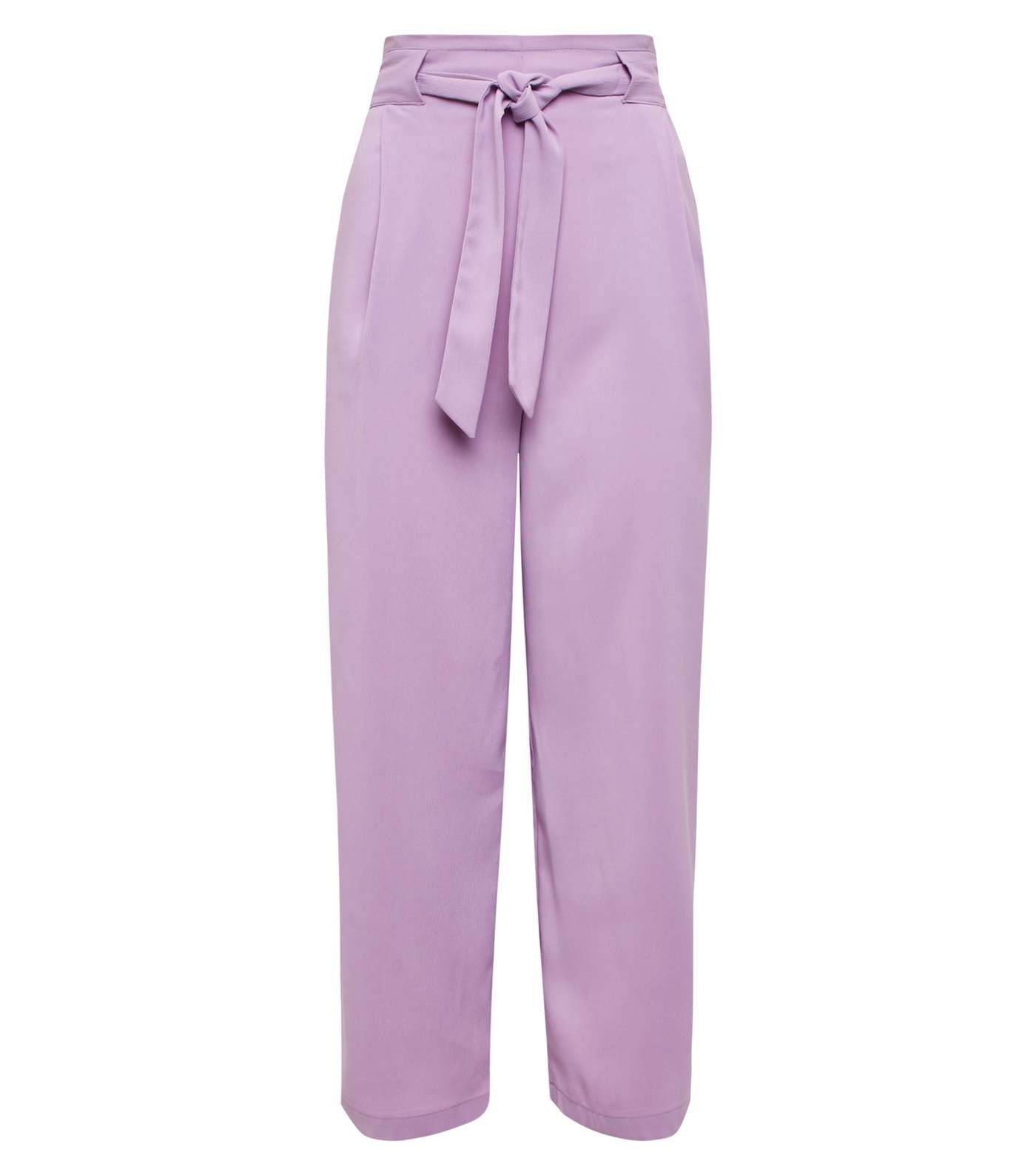 Lilac Tie Waist Cropped Trousers Image 4