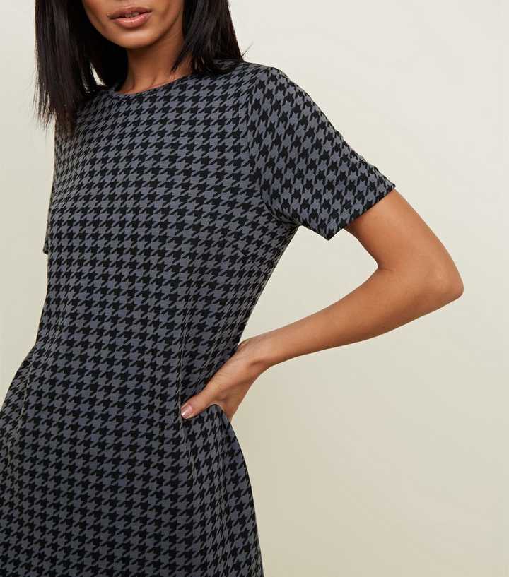 Grey Houndstooth Check Tunic Dress | New Look