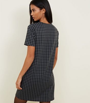 Grey Houndstooth Check Tunic Dress | New Look