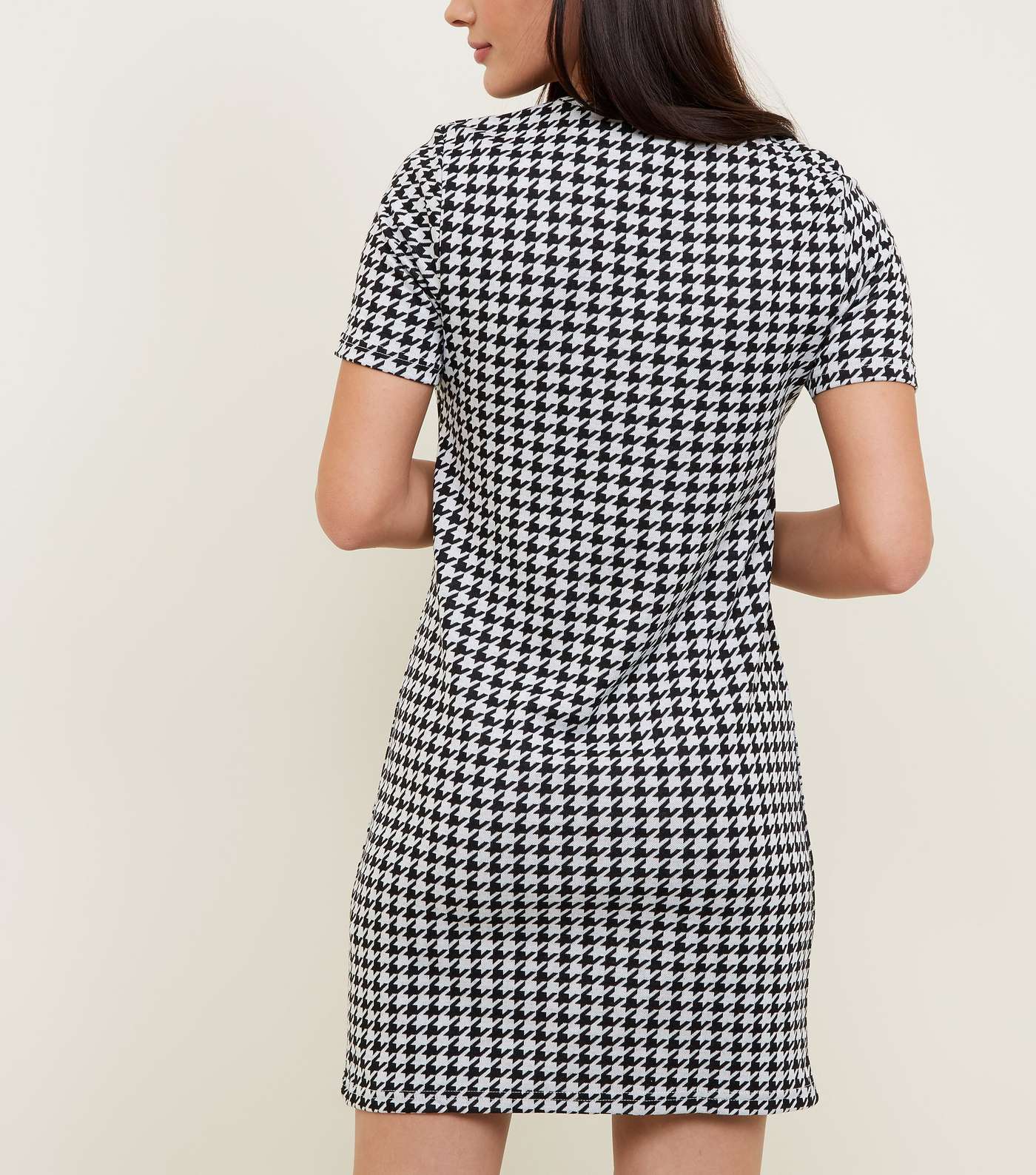 Black Houndstooth Check Tunic Dress Image 3