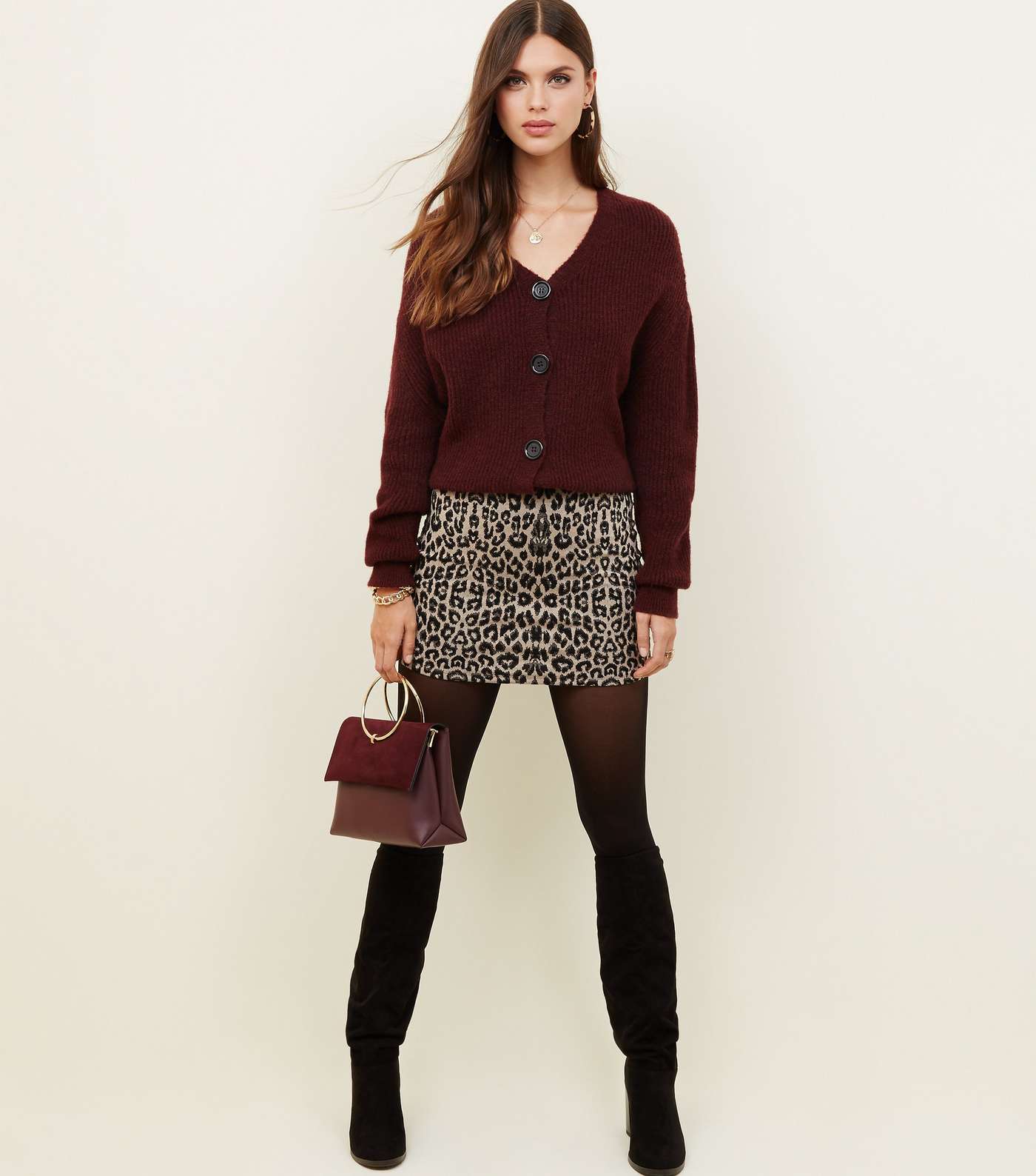 Brown Leopard Print Tube Skirt Image 2