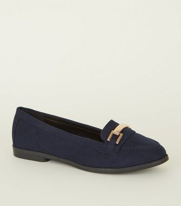 New look navy store loafers