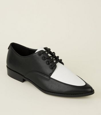 new look black and white shoes